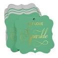 thumbnail image 3 of Inkdotpot Pack Of 50 Let Love Sparkle Wedding Paper Tags DIY Craft Bracket Shape Real Gold Foil Hang Tags, 3 of 7