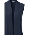 thumbnail image 4 of A2Y Women's Open Front Long Sleeveless Draped Side Pockets Vest Knit Sweater Navy XL, 4 of 6