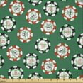 thumbnail image 2 of Ambesonne Green Black Fabric by the Yard Microfiber, Chips Pirate, 3 Yards, Jade Green Red, 2 of 2