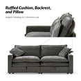 thumbnail image 6 of 87" Modern Sofa 3-Seater Couch with Storage and Double Cushion, Easy to Assembly, Dark Gray, 6 of 8