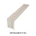 thumbnail image 3 of Ikohbadg Rustic Hemstitch Table Runner, Farmhouse Table Runners, High-Grade Lace Tablecloth Table Runner 87 Inches Long with Tassels for Wedding Dining Room Kitchen Party Decor, 12 x 87 Inches, White, 3 of 6