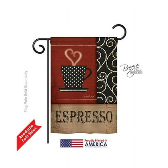 Breeze Decor 67026 Espresso 2-Sided Impression Garden Flag - 13 x 18.5 in.