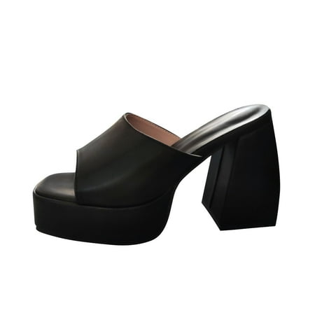 

Womens House Shoes Slippers For Women Indoor Women s Sexy Super High Waterproof Platform Open Toe Thick Heel Slippers Sandals Black
