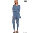 thumbnail image 3 of Zenana Women's Soft Brushed Fabric Round Neck Long Sleeve Top & Leggings - 2 Pieces Set, 3 of 6