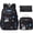 Black Space, variant on 3-Piece Cute Backpacks Casual Daypack with Lunch Bag Pencil Pouch Set, Waterproof Lightweight Bookbag, Pink Unicorn