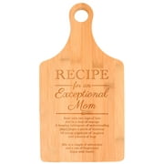 ThisWear Birthday for Mom Recipe for an Exceptional Mom Perfect Gift for Mom Baby Gifts for Mom Gifts from Daughter Paddle Shaped Bamboo Cutting Board
