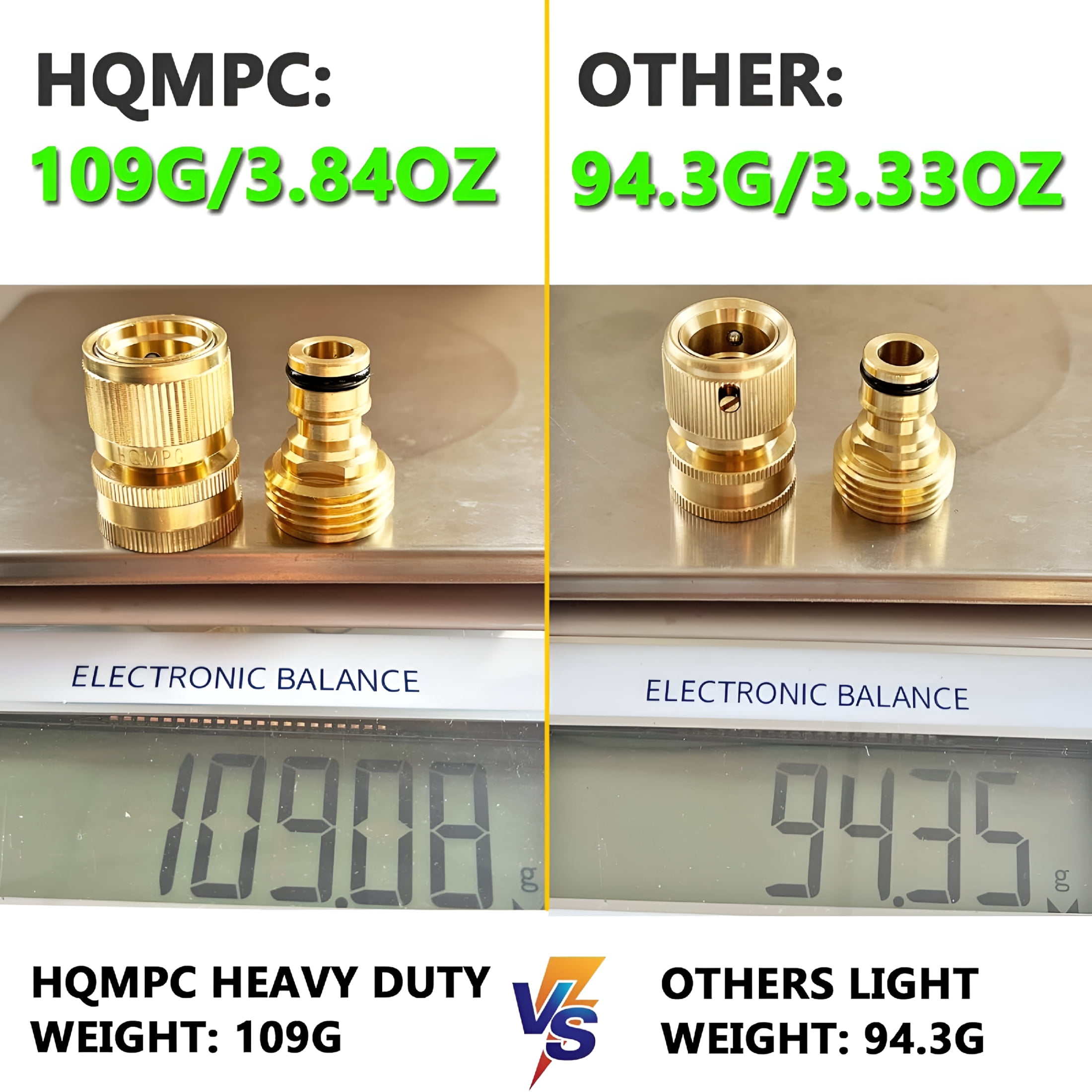 ZHZFKQ Garden Hose Quick Connect Solid Brass Connector Garden Hose Fitting Water Hose Connectors 3/4 inch (6 Sets)