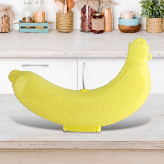Banana Holder, Banana Case Banana Carrier Storage Box with Vents 3 Colors Fruit Protector Box Portable Banana Protector Box Outdoor Travel Case for Picnic
