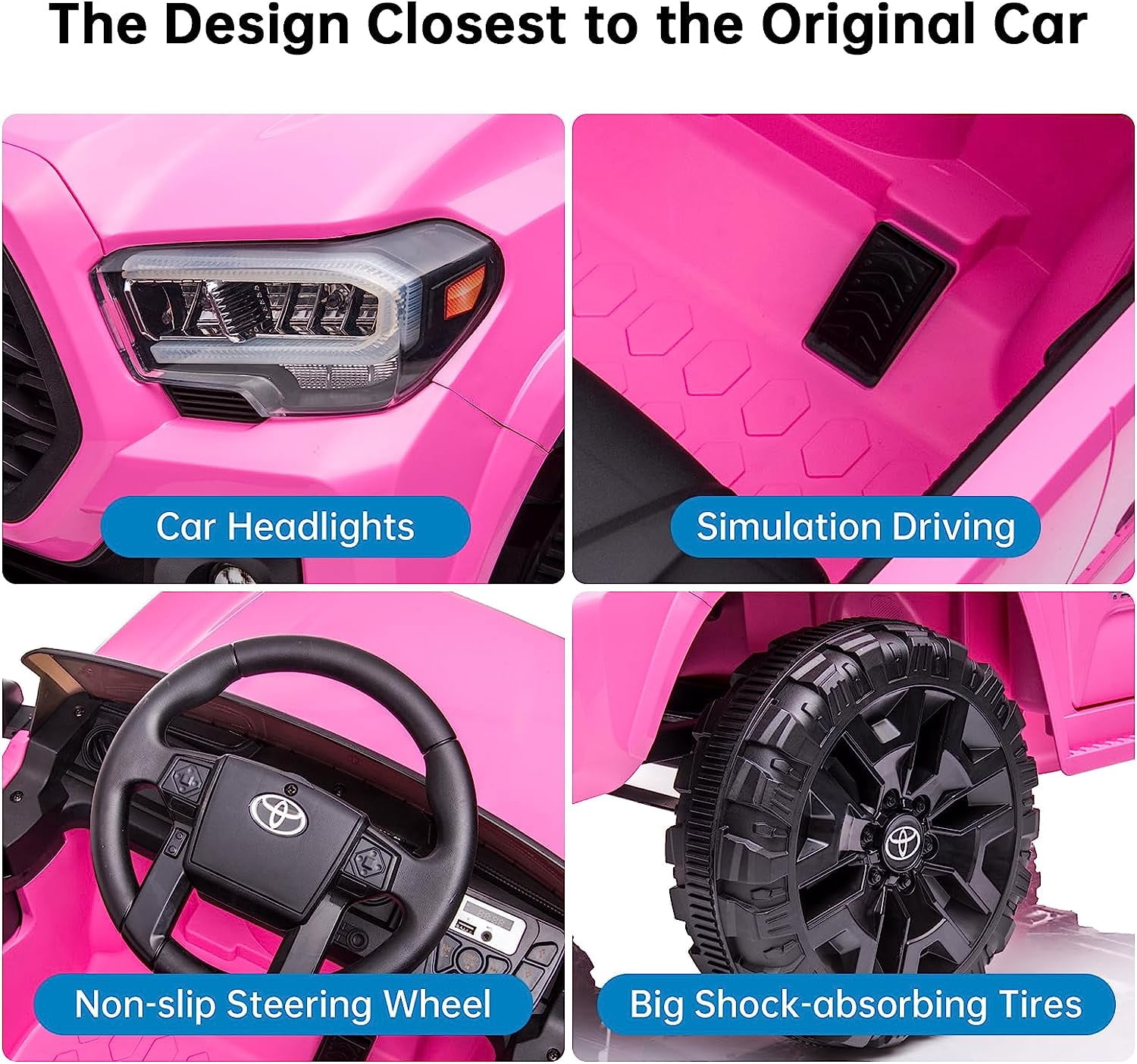 EastVita Kids 12V Ride on Cars Toyota Licensed Land Rover Ride on SUV Electric Car with Remote Control, MP3 Player Rocking Pull Rod for Kids 3 Age +