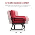 thumbnail image 3 of Outsunny Swing Glider Rocking Chair, Double Patio Bench, 2 Person Loveseat with Steel Frame, Cushions, Pillow Armrests, Red, 3 of 9