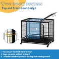 thumbnail image 5 of 48 Inch Large Dog Crate Dog Kennel Indoor Outdoor Big Dog Cage Dog Crates for Large Medium Small Dogs Heavy Duty Dog Crate Metal Indestructible XXL XL Dog Crate Pet Cage with Wheels Tray Double Door, 5 of 5