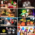 thumbnail image 3 of Projecteur de Noël Lumières (12 Motifs) Flocons de Neige à DEL Lampe Paysage Lumineuse Intérieur Extérieur Éclairage Étanche pour Halloween Noël Fête d'Anniversaire Télécommande Incluse, 3 of 13