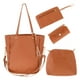 thumbnail image 3 of Conjunto de 4 bolsos de mano de PU ajustables 4 en 1 para niñas, para viajes, compras y tarjetas Marrón, 3 of 6