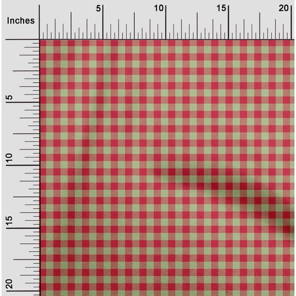 oneOone Cotton Silk Fabric Gingham Check Print Sewing Fabric BTY 42 Inch Wide