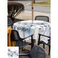 thumbnail image 4 of Outdoor Tablecloth with Umbrella Hole and Zipper, Blue Teal Dandelion Square Table Cloth 54x54 Inch Waterproof Tablecloth, Dragonfly Modern Art Watercolor Picnic Table Cover for Patio Camping, 4 of 7