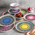 thumbnail image 4 of Gibson Almira 12 Piece Decorated Melamine Dinnerware Set, 4 Assorted Colors, 4 of 8