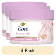 (3 pack) Dove Moisturizing Women's Body Scrub for Visibly Silky-Smooth, Nourished Skin, Himalayan Salt & Rose Oil, 10.5 oz