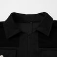 thumbnail image 6 of Men's Western Cowboy Suede Jacket Vintage Plush Collar Faux Leather Winter Warm Overcoat with 4 Pockets, 6 of 7