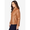 thumbnail image 6 of Jessica London Women's Plus Size Zip Front Leather Jacket, 6 of 6
