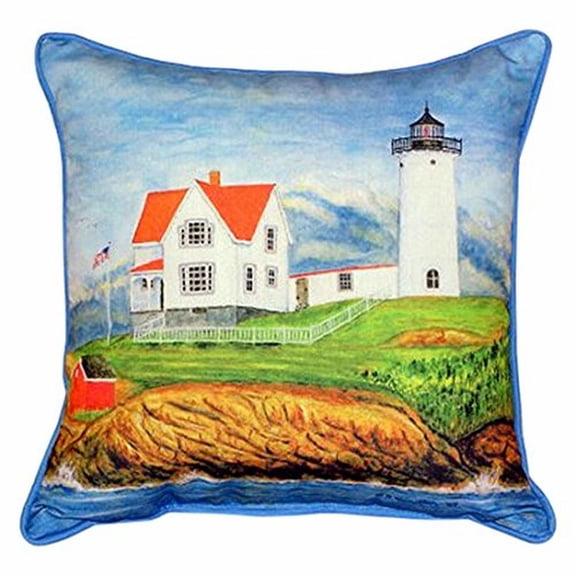 Betsy Drake Interiors Nubble Lighthouse Extra Large Zippered Pillow 20x24