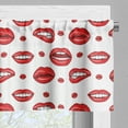 thumbnail image 5 of Ambesonne Vintage Valance & Curtain, Woman Lips with Gestures, 55"x24", Vermilion and White, 5 of 6