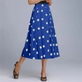 thumbnail image 2 of WTOBBY Women's Summer Casual Vintage Polka Dot Midi Skirt with Concealed Pockets, Flowy A-Line Large Swing Beach Skirt Drape Design for Retro Styling,Blue XL, 2 of 5