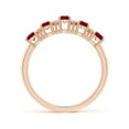 thumbnail image 2 of Angara Natural 1.25 ct Ruby and Diamond Wedding Ring in 14K Rose Gold for Women – July Birthstone Jewelry | Oval Ruby Wedding Band (Ring Size - 8), 2 of 9