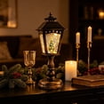 thumbnail image 4 of OANLKGI Christmas Lamp Post Light 8.46 x 3.15 IN Resin Design Resin Tabletop Lantern with Soft Warm Glow Holiday Street Lamp Decoration for Mantel Shelf Table christmas decorations Brown, 4 of 5