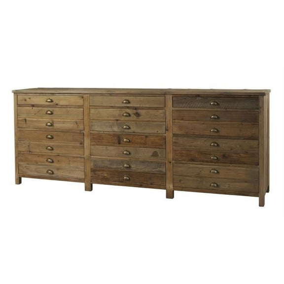 Padmas Plantation SAL18R Salvaged Wood Printmakers Sideboard