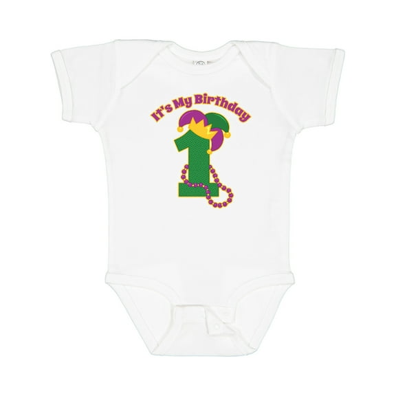 Inktastic Mardi Gras 1st Birthday Boys or Girls Baby Bodysuit