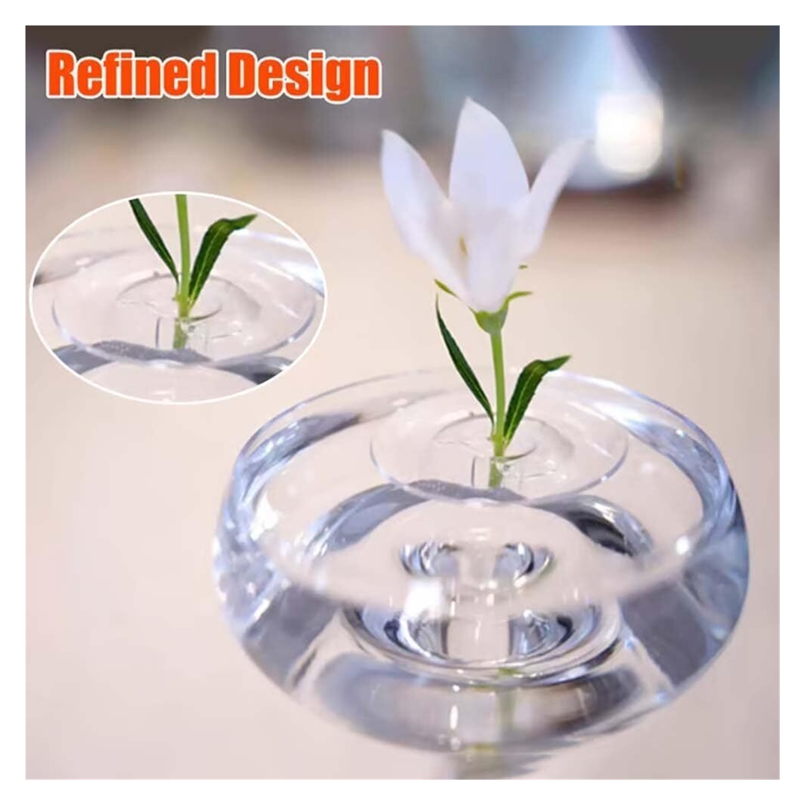 Creative Floating Floral Arrangement Holder, Wind-Driven Floating Flower Holder, Clear Acrylic  +