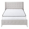 thumbnail image 3 of Monarch Specialties Bed, Queen Size, Platform, Bedroom, Frame, Upholstered, Linen Look, Metal Legs, Beige, Chrome, Transitional, 3 of 8