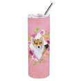 thumbnail image 1 of Carolines Treasures CK4167TBL20 Gobelet Mince en Acier Inoxydable à Double Paroi 20 oz Corgi Fleurs Roses, 1 of 4