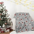thumbnail image 4 of Christmas Throw Blanket Christmas Gnome Blanket Winter Holiday Snowflake Xmas Tree Throw Blankets Lightweight Soft Warm Cozy Bed Blanket for Couch Sofa 60x80 Inch, Grey, 4 of 7