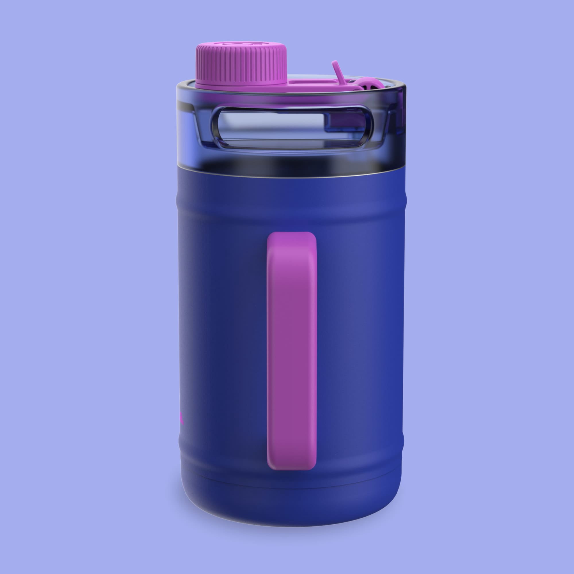 Bubba 52oz DualSip Insulated Stainless Steel Water Keg with Built-In Straw and Drink Opening and Side Handle, Ocean Energy Blue/Purple