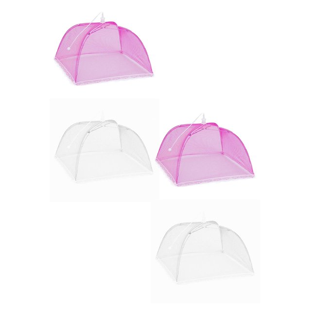 Oleegame 2PC Produce Storage 2 Large Pop-Up Mesh Screen Protect Food Cover Tent Dome Net Umbrella Picnic