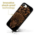 thumbnail image 3 of Case Yard Wooden Case for iPhone-SE Soft TPU Silicone cover Slim Fit Shockproof Wood Protective Phone Cover for Girls Boys Men and Women Supports Wireless Charging Tribal Indian Mask Design, 3 of 7