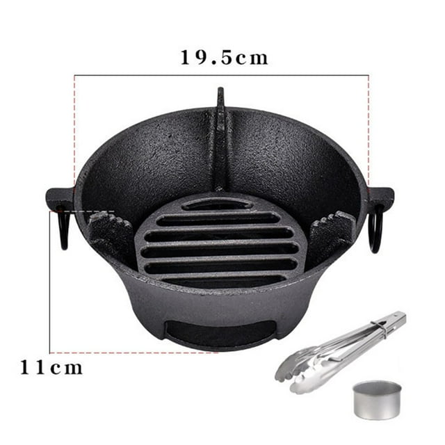 Poêle à Charbon Portable en Fonte pour Barbecue Japonais