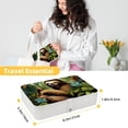 thumbnail image 5 of Sloth Stylish PU Leather Necklace Holder Jewelry Stand with Removable Compartment and Decorative Box - Portable Organizer, 5 of 6