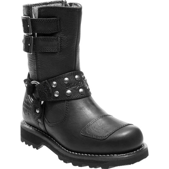 Women's Harley-Davidson Marmora Motorcycle Boot Black Full Grain Leather 9.5 M