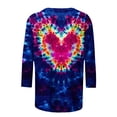 thumbnail image 4 of BLVB Tie Dye Heart Graphic T Shirt Women Valentines Shirt Cute Pattern 3/4 Sleeve Tops Spring Crewneck Tees, 4 of 5