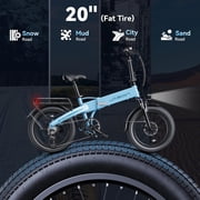 Jasion EB6 Electric Bike for Adults, 1000W Peak Motor Folding Ebike with 48V Removable Built-in Battery, Up to 50 Miles, 20 Fat Tire Foldable Electric Bicycle, UL 2849
