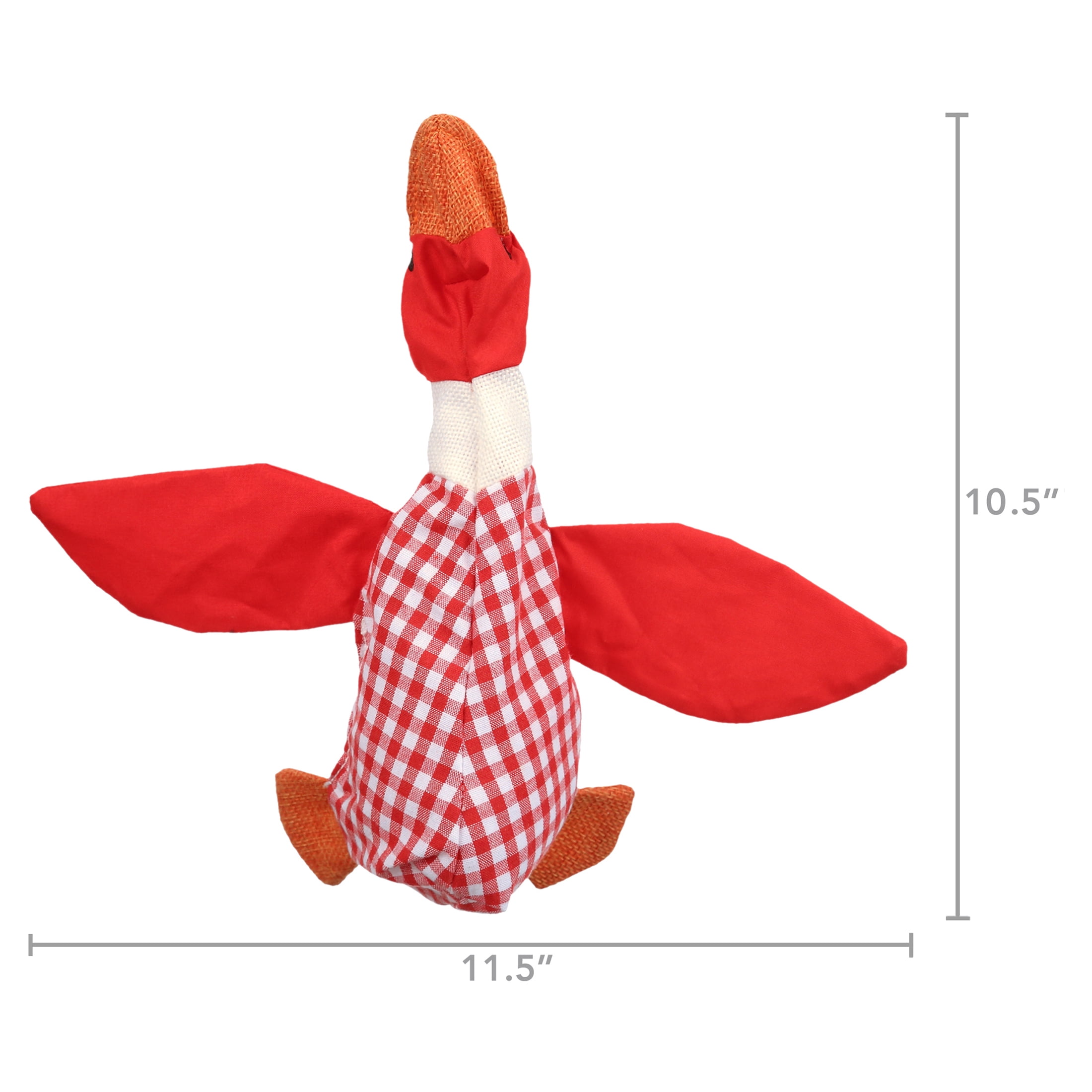 Dr. Pol Plush Squawking Plaid Duck, Red