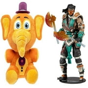 Five Nights at Freddy's Pizza Simulator - Orville Elephant Collectible Figure + Toys Mortal Kombat Sub Zero Bloody Frozen Over Skin 7 Action Figure, Pack of 2