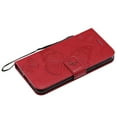 thumbnail image 5 of iPhone 7/ 8 Wallet case,  Pretty Retro Embossed Butterfly Flower Design PU Leather Book Style Wallet Flip Case Cover for Apple iPhone 7 and iPhone 8, Red, 5 of 10
