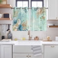 thumbnail image 2 of Teal Beach Coastal Kitchen Curtains Window Panels, Summer Nautical Coral Shell Botanical Insulated Window Treatment Curtain, Grommet Curtains for Bedroom/Living Room/Bathroom, 2 Piece 42"Wx45"L, 2 of 8