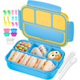 thumbnail image 1 of Caja de Almuerzo Bento QQKO con 4 Compartimentos + Accesorios 1.2L Azul, 1 of 7