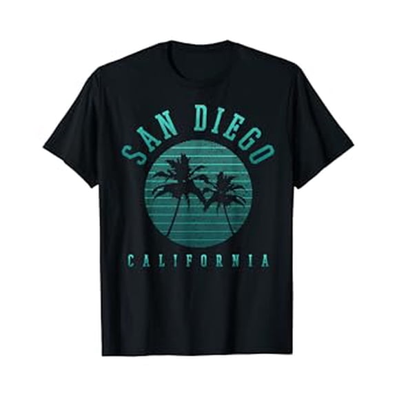 San Diego California - Vintage Palm Trees Beach Summer Gift T-Shirt