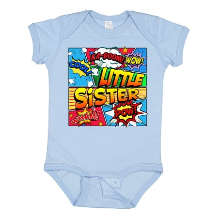 

Inktastic Little Sister Comic Book Gift Baby Girl Bodysuit