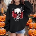 thumbnail image 3 of bbymog Boys Girls Halloween Funny Skull Hoodies Casual Long Sleeve Hoodie Sweatshirts for Teen Girls Cute Boys Sweatshirts Black D 9 Years, 3 of 10